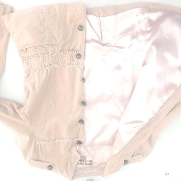 Twenty Twenty Cream Military Style Cotton Button Down Size Small Blazer - Picture 10 of 11